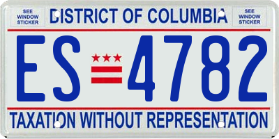 DC license plate ES4782