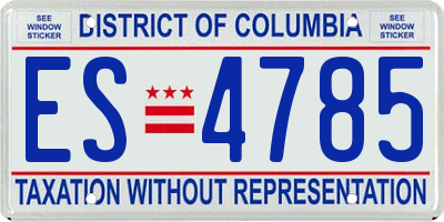 DC license plate ES4785