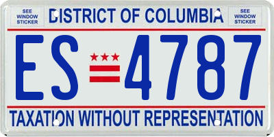 DC license plate ES4787