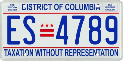 DC license plate ES4789