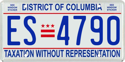 DC license plate ES4790