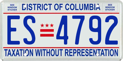 DC license plate ES4792