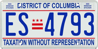 DC license plate ES4793