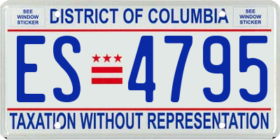 DC license plate ES4795