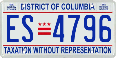 DC license plate ES4796