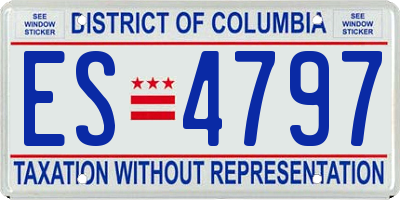 DC license plate ES4797