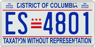 DC license plate ES4801