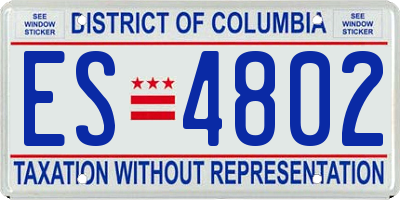 DC license plate ES4802