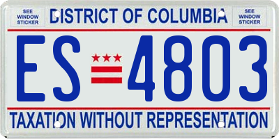 DC license plate ES4803