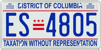 DC license plate ES4805