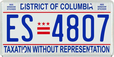 DC license plate ES4807