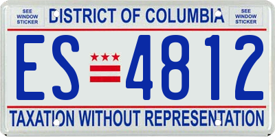 DC license plate ES4812