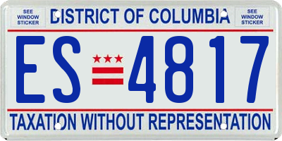 DC license plate ES4817