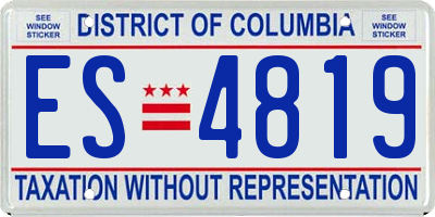 DC license plate ES4819