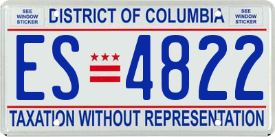 DC license plate ES4822