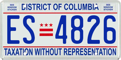 DC license plate ES4826