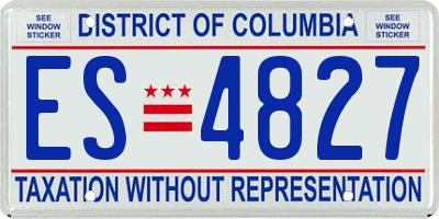 DC license plate ES4827