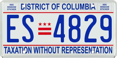 DC license plate ES4829