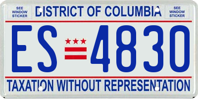 DC license plate ES4830