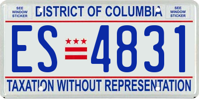 DC license plate ES4831