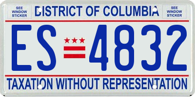 DC license plate ES4832