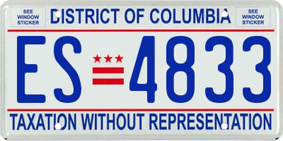 DC license plate ES4833