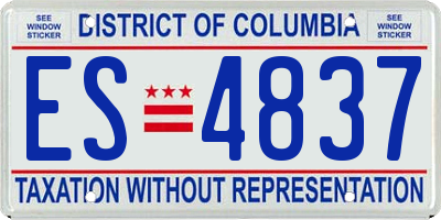 DC license plate ES4837