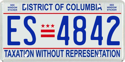 DC license plate ES4842