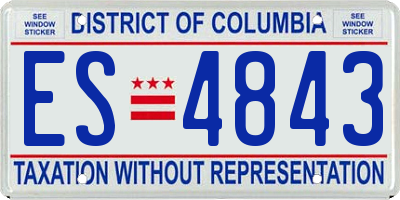 DC license plate ES4843