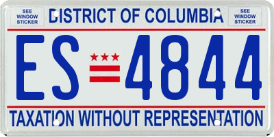 DC license plate ES4844