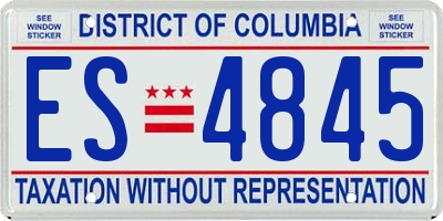 DC license plate ES4845