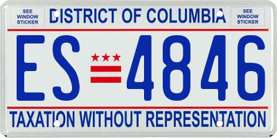 DC license plate ES4846