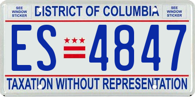 DC license plate ES4847