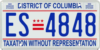 DC license plate ES4848