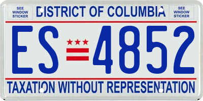 DC license plate ES4852