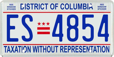 DC license plate ES4854
