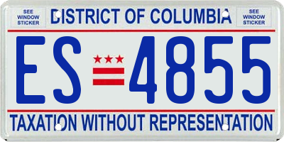 DC license plate ES4855