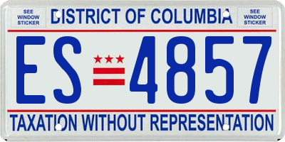 DC license plate ES4857