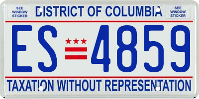 DC license plate ES4859