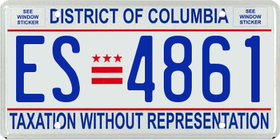 DC license plate ES4861