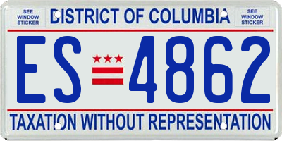 DC license plate ES4862