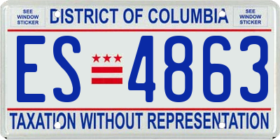 DC license plate ES4863