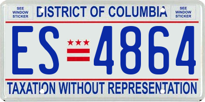 DC license plate ES4864