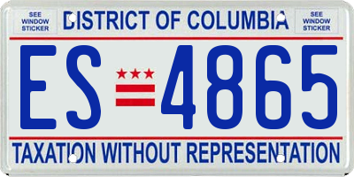 DC license plate ES4865