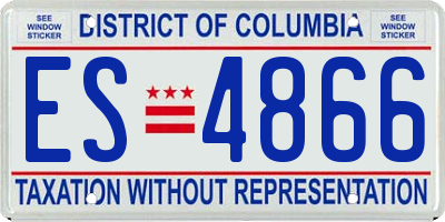 DC license plate ES4866