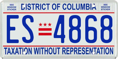 DC license plate ES4868