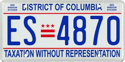 DC license plate ES4870