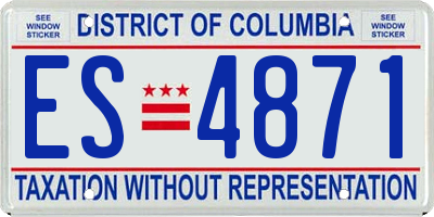 DC license plate ES4871