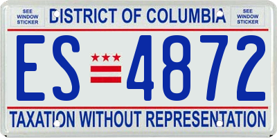 DC license plate ES4872