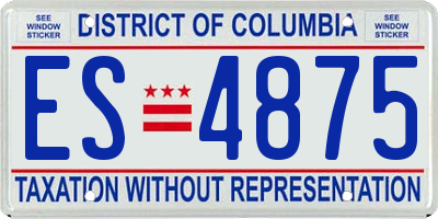 DC license plate ES4875